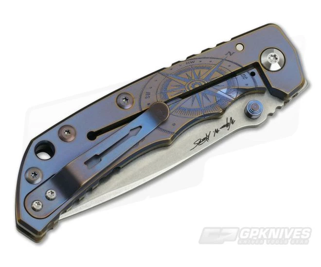 Spartan Harsey Folder Special Edition Blue Compass Stonewashed S35VN 2 Spartan Harsey Folder Special Edition Blue Compass Stonewashed S35VN - Image 2