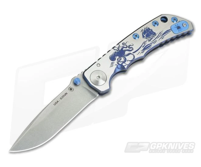 Spartan Harsey Folder Special Edition Blue Kraken Stonewashed S35VN 01 1 Spartan Harsey Folder Special Edition Blue Kraken Stonewashed S35VN 01