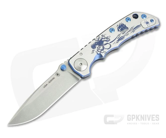 Spartan Harsey Folder Special Edition Blue Kraken Stonewashed S35VN 1 Spartan Harsey Folder Special Edition Blue Kraken Stonewashed S35VN