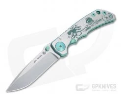 Spartan Harsey Folder Special Edition Green and Satin Kraken Stonewashed S45VN