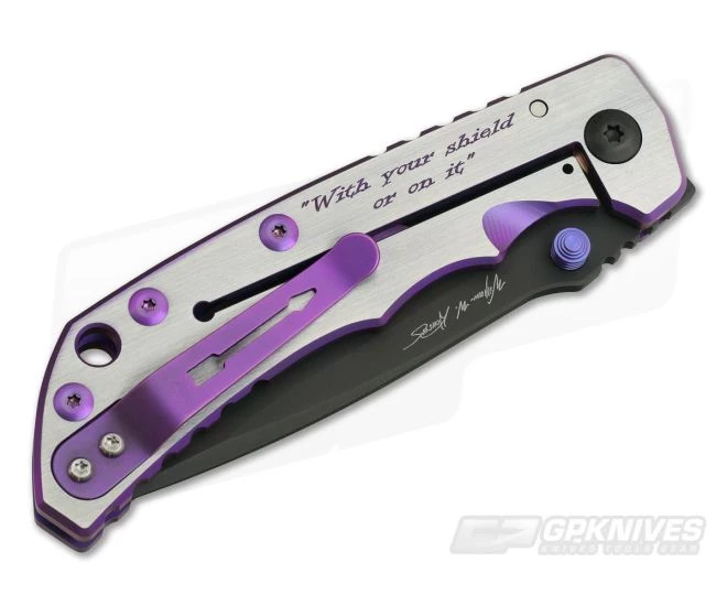 Spartan Harsey Folder Special Edition Purple Spartan Shield Black PVD S35VN 2 Spartan Harsey Folder Special Edition Purple Spartan Shield Black PVD S35VN - Image 2