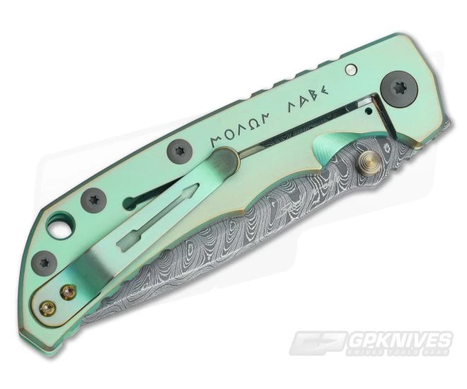 Spartan Harsey Folder Special Edition Logo Green Anodized Damascus 2 Spartan Harsey Folder Special Edition Logo Green Anodized Damascus - Image 2
