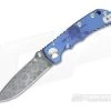 Spartan Harsey Folder Special Edition Logo Blue Anodized Damascus