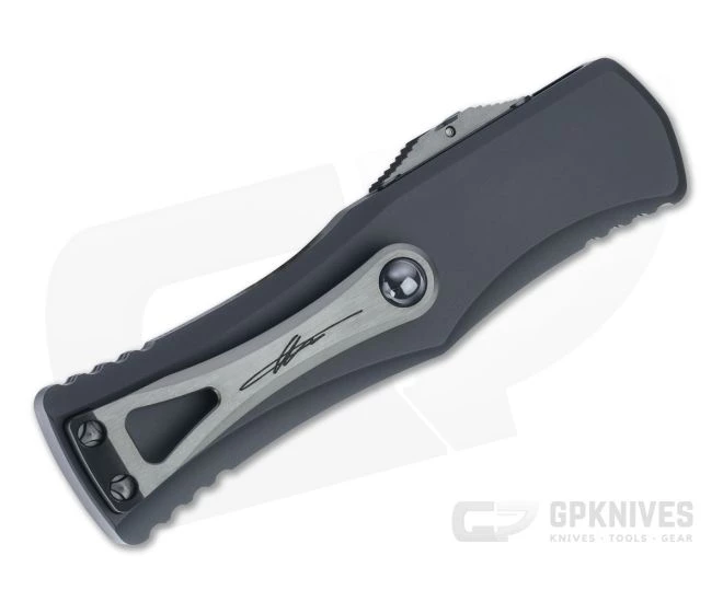 Microtech Hera D/E Shadow DLC Standard Tritium Button Inlay OTF Automatic Knife 702-1DLCTSH 2 Microtech Hera D/E Shadow DLC Standard Tritium Button Inlay OTF Automatic Knife 702-1DLCTSH - Image 2