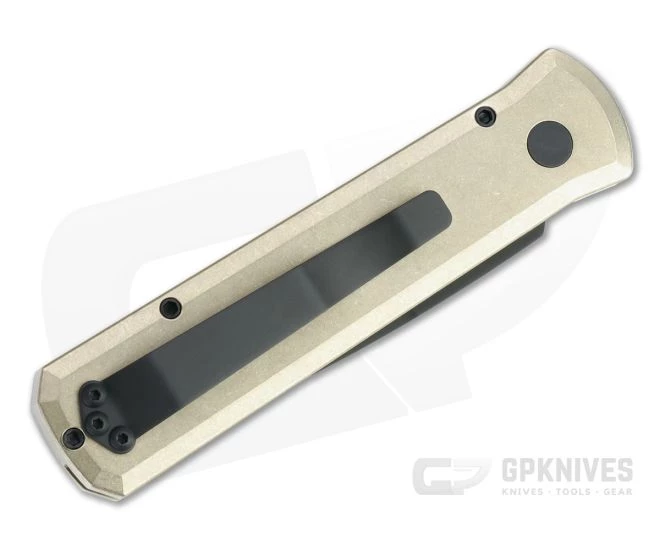 Protech Godson Black DLC 154CM Stonewashed Bronze Aluminum Automatic Knife 7112 2 Protech Godson Black DLC 154CM Stonewashed Bronze Aluminum Automatic Knife 7112 - Image 2