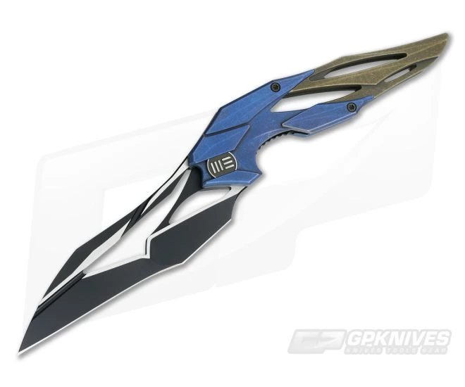 WE Knives 719A Eschaton Isham Flipper Blue Bronze Stonewash Titanium Two Tone M390 1 WE Knives 719A Eschaton Isham Flipper Blue Bronze Stonewash Titanium Two Tone M390