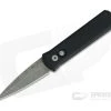 Protech Knives Godson Exclusive Acid Wash Blade Black Aluminum Handle