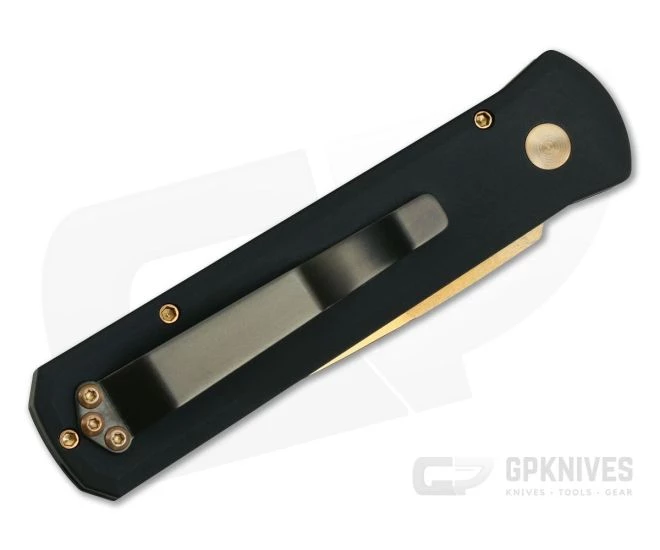 Protech Knives Godson Copper Rose Coated Plain Edge Solid Black Aluminum 721-CR 2 Protech Knives Godson Copper Rose Coated Plain Edge Solid Black Aluminum 721-CR - Image 2