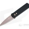 Protech Knives Godson Rose Gold PVD Plain Edge Solid Black Automatic 721-RG