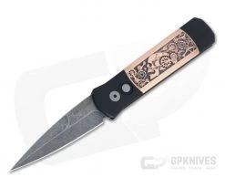 Protech Godson Acid Washed Shaw Copper Steampunk Limited Black Automatic Knife 7SP-5