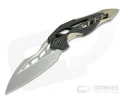 WE Knives Arrakis Isham Flipper Carbon Fiber Champagne Titanium Stonewashed M390 906CF-A
