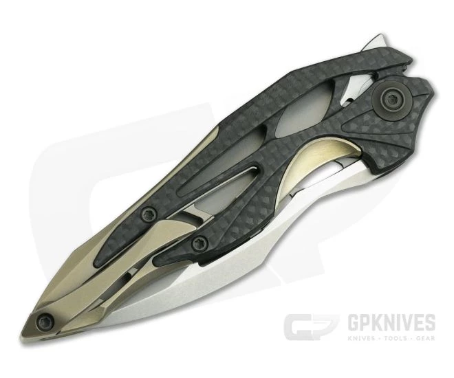 WE Knives Arrakis Isham Flipper Carbon Fiber Champagne Titanium Stonewashed M390 906CF-A 2 WE Knives Arrakis Isham Flipper Carbon Fiber Champagne Titanium Stonewashed M390 906CF-A - Image 2