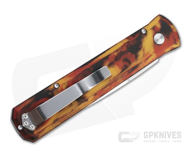 Protech Godfather Automatic Satin 154CM "Del Fuego" Custom Anodized Folder 921-DF1 2 Protech Godfather Automatic Satin 154CM "Del Fuego" Custom Anodized Folder 921-DF1 - Image 2