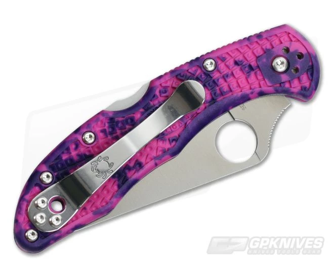 Spyderco Delica 4 Zome Pink Purple FRN Flat Ground VG10 Limited C11ZFPPN 2 Spyderco Delica 4 Zome Pink Purple FRN Flat Ground VG10 Limited C11ZFPPN - Image 2
