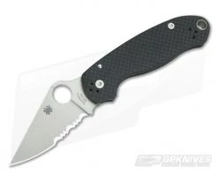 Spyderco Para 3 Carbon Fiber Partially Serrated 52100 Limited Run C223CF52100PS