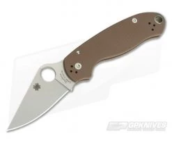 Spyderco Para 3 Limited Run Plain Edge S35VN Brown G10 Compression Lock Folder C223GPBN