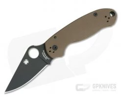 Spyderco Para 3 Brown G10 Black DLC S35VN Limited Run C223GPBNBK