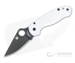Spyderco Para 3 Lightweight GPK Exclusive Black DLC REX 45 White FRN Folding Knife C223PWHBK
