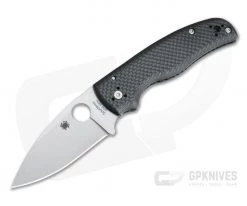 Spyderco Shaman Carbon Fiber Sprint Run Plain Edge S90V Compression Lock Folder C229CFP