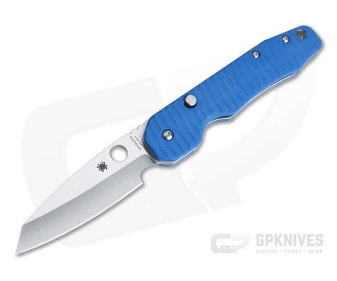 Spyderco Smock Top Flipper Blue Grooved G10 Putman Custom Scales 1 Spyderco Smock Top Flipper Blue Grooved G10 Putman Custom Scales