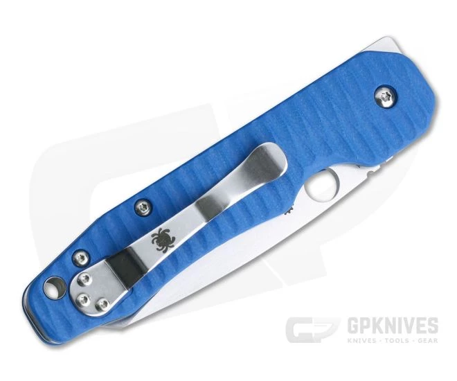 Spyderco Smock Top Flipper Blue Grooved G10 Putman Custom Scales 2 Spyderco Smock Top Flipper Blue Grooved G10 Putman Custom Scales - Image 2