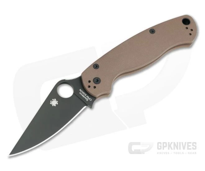 Spyderco ParaMilitary 2 Earth Brown G10 Black DLC S35VN Limited C81GPBNBK2 1 Spyderco ParaMilitary 2 Earth Brown G10 Black DLC S35VN Limited C81GPBNBK2