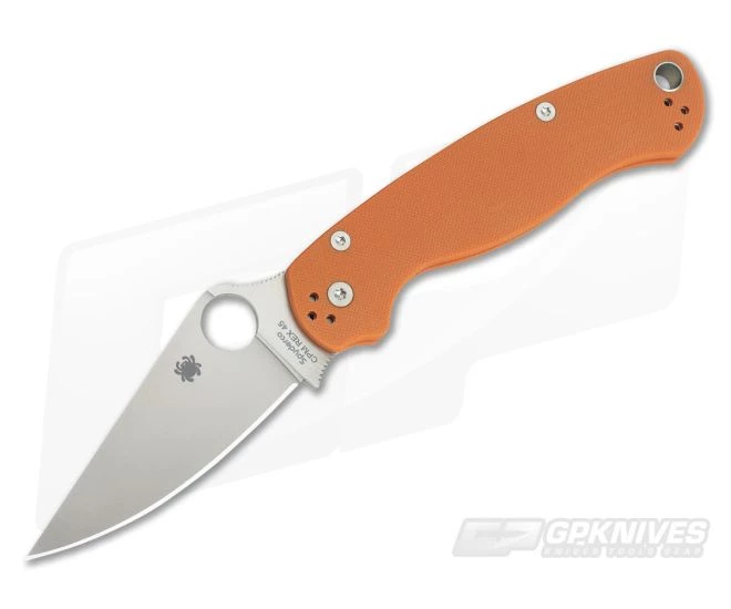 Spyderco ParaMilitary 2 Sprint Burnt Orange CPM Rex 45 C81GPBORE2 1 Spyderco ParaMilitary 2 Sprint Burnt Orange CPM Rex 45 C81GPBORE2