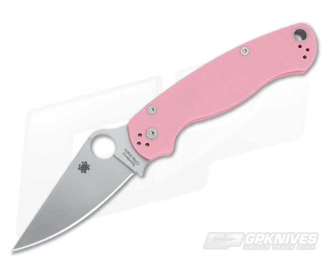Spyderco ParaMilitary 2 Pink G10 Plain Edge S30V C81GPNP2 1 Spyderco ParaMilitary 2 Pink G10 Plain Edge S30V C81GPNP2