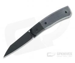 Suprlativ Knives Canibl Front Flipper Black PVD M390 Black Micarta Folder