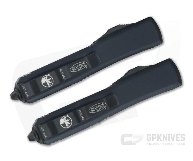 Microtech Ultratech Dead Man's Hand Set Elmax Drop Point and Double Edge CTS-204P OTF Automatics 2 Microtech Ultratech Dead Man's Hand Set Elmax Drop Point and Double Edge CTS-204P OTF Automatics - Image 2