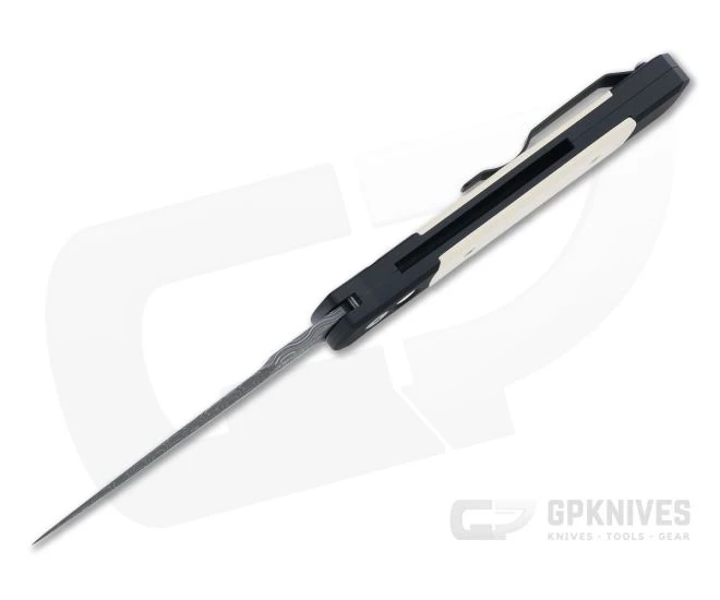 Protech Godfather Tuxedo Ivory Micarta Spirograph Stainless Damascus Black Automatic Folder TD 3 Protech Godfather Tuxedo Ivory Micarta Spirograph Stainless Damascus Black Automatic Folder TD - Image 3