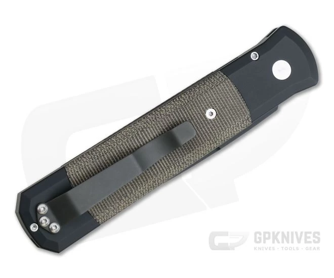 Protech GPKnives Exclusive Godfather Green Micarta Inlay Plain DLC Blade Automatic Knife GP-GF-01 2 Protech GPKnives Exclusive Godfather Green Micarta Inlay Plain DLC Blade Automatic Knife GP-GF-01 - Image 2