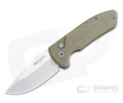 Protech Knives Les George SBR Stonewashed S35VN GPKnives Exclusive Green Micarta Top Automatic Knife