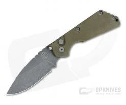 Protech GPKnives Exclusive Strider SnG Green Micarta Top Plain Acid Wash Blade Automatic Knife GP-SNG-04