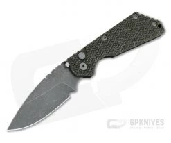 Protech GPKnives Exclusive Strider SnG Green Textured Micarta Top Plain Acid Wash Blade Automatic Knife GP-SNG-05