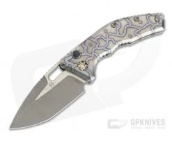 Heretic Knives Medusa Tanto Battle Worn Bronze Elmax Flamed Titanium Automatic Knife H011-7A-FTI