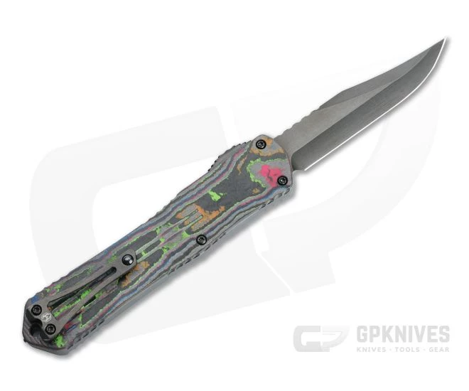 Heretic Knives Manticore-X Black DLC Bowie Awesome 80's Camo Carbon OTF Automatic H030B-6A-CF80S 1 Heretic Knives Manticore-X Black DLC Bowie Awesome 80's Camo Carbon OTF Automatic H030B-6A-CF80S