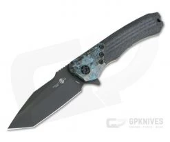 Heretic Knives Wraith Tanto DLC Elmax Chemtina Brass Integral Carbon Fiber Frame Lock Flipper H101-6A-CF/CHEM-01