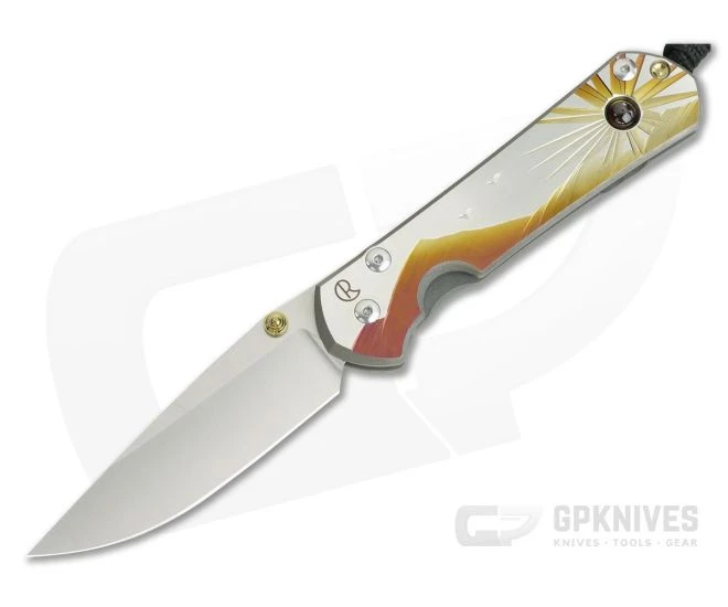 Chris Reeve Large Sebenza 31 Unique Graphic Morning Sun w/ Almandine Cabochon Drop Point 1 Chris Reeve Large Sebenza 31 Unique Graphic Morning Sun w/ Almandine Cabochon Drop Point