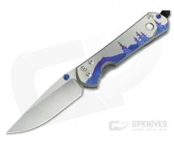 Chris Reeve Large Sebenza 31 Unique Graphic Shooting Star Night Sky w/ MOP Cabochon Drop Point