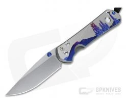 Chris Reeve Large Sebenza 31 Unique Graphic Shooting Star Night Sky w/ MOP Cabochon Drop Point