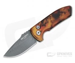 Protech Les George SBR Nichols Damascus "Del Fuego" #1 Custom Anodized Automatic LG-DFD20