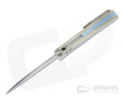 Protech Malibu Custom Wharncliffe Stonewashed 20CV Abalone Inlaid Bronze 3D Titanium Flipper AB-03 -Limited Edition Knives Sales 2022 malibu ab 03 3