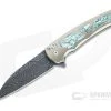 Protech Malibu Custom Wharncliffe Mosaic Damascus Abalone Inlaid Bronze 3D Titanium Flipper