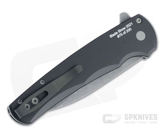 Protech Malibu Wharncliffe Blade Show 2021 Acid Washed 20CV Black Button Lock Flipper BS2021-01 2 Protech Malibu Wharncliffe Blade Show 2021 Acid Washed 20CV Black Button Lock Flipper BS2021-01 - Image 2