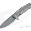 LionSteel Myto Stainless Damascus Gray Titanium Frame Lock Flipper
