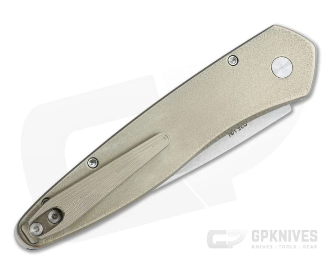 Protech Newport Custom Satin S35VN Bronze Orange Peel Abalone Inlaid Titanium Automatic NP-A 2 Protech Newport Custom Satin S35VN Bronze Orange Peel Abalone Inlaid Titanium Automatic NP-A - Image 2