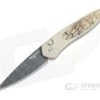 Protech Newport Custom Nichols Damascus Two-Tone Bronze Tiger Coral Inlaid Titanium Automatic NP-C