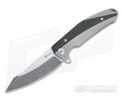 Reate Prototype Frame Lock Flipper Carbon Fiber & Damascus