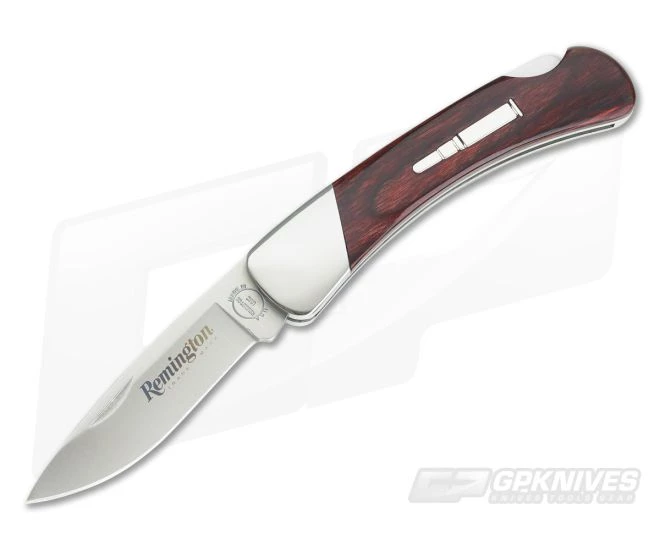 Remington Bay Mustang Model 2018 Bullet Knife Red Wood Lock Back R50013-B 1 Remington Bay Mustang Model 2018 Bullet Knife Red Wood Lock Back R50013-B